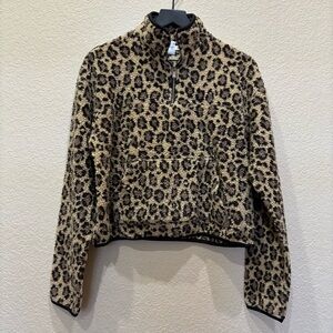 Princess Polly Cheetah Print 1/4 Zip Pullover Jacket Small
